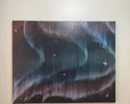 Hand-Painted Aurora Borealis Canvas Art – Ethereal Night Sky Painting