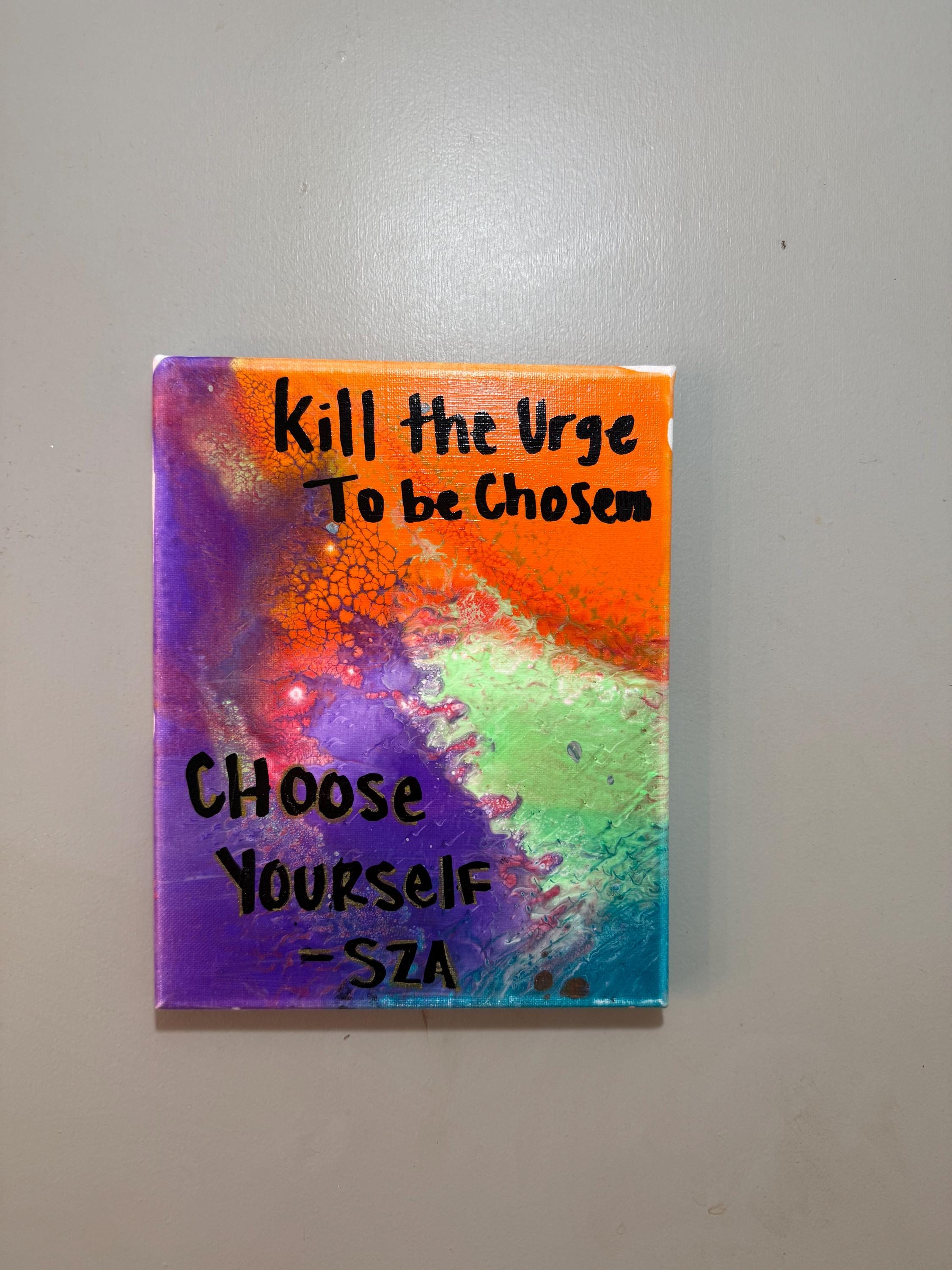 Choose Yourself abstract fluid painting