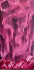 Abstract Magenta Painting: Crimson, Pink, Textured Canvas Art